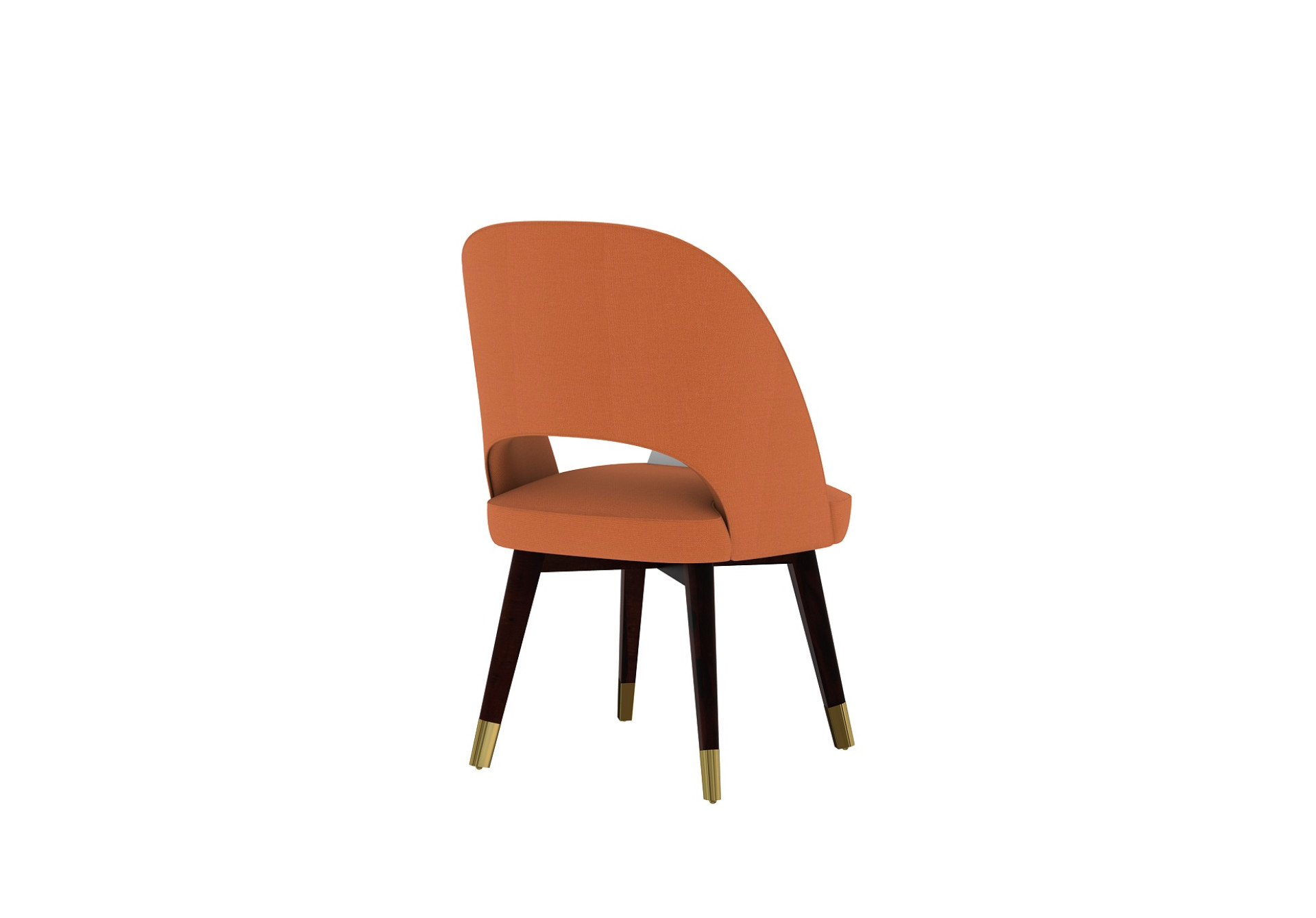 Luna Carved Back Dining Chair - Set Of 2 (Cotton, Diana Orange)