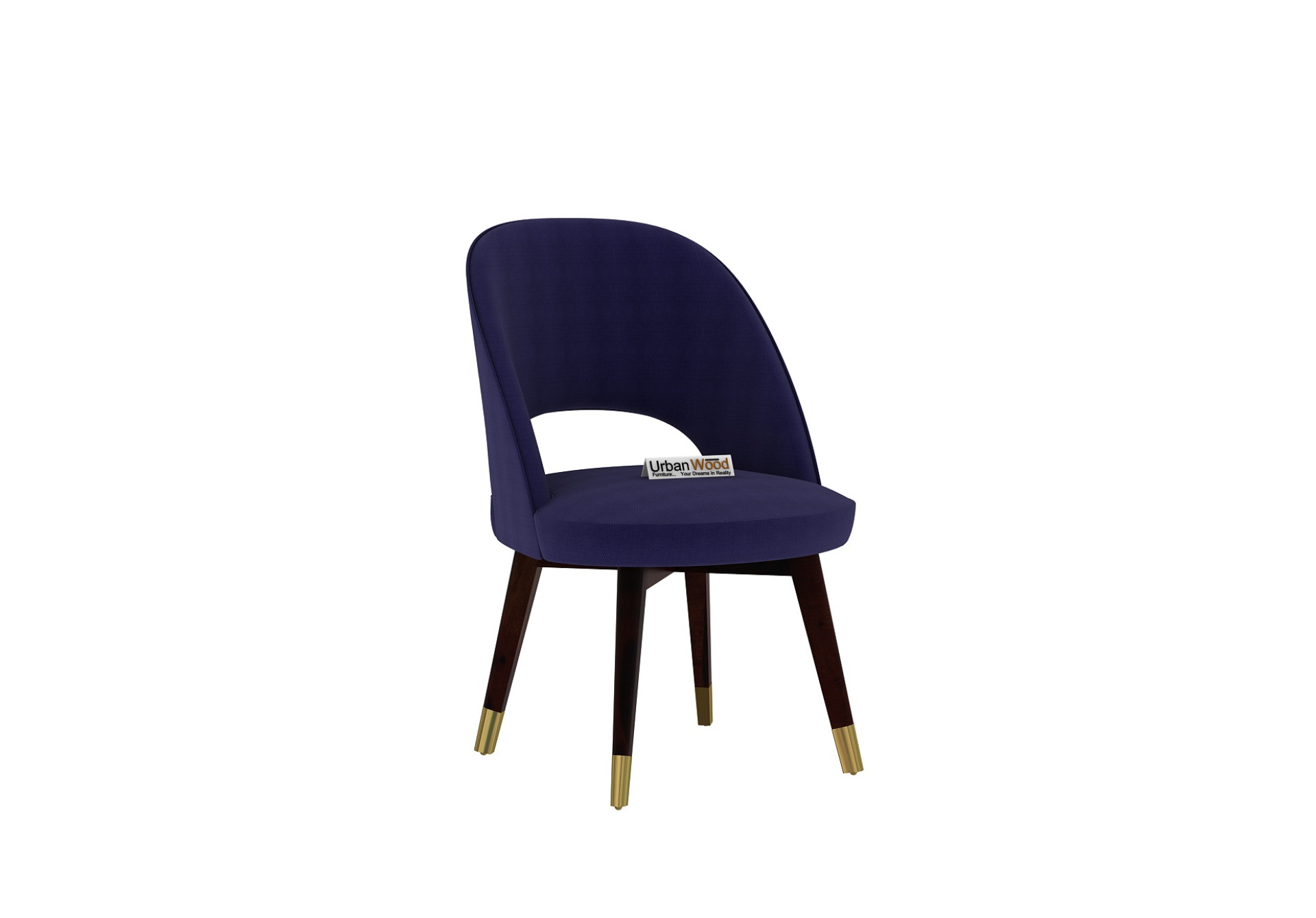 Luna Carved Back Dining Chair - Set Of 2 (Cotton, Navy Blue)