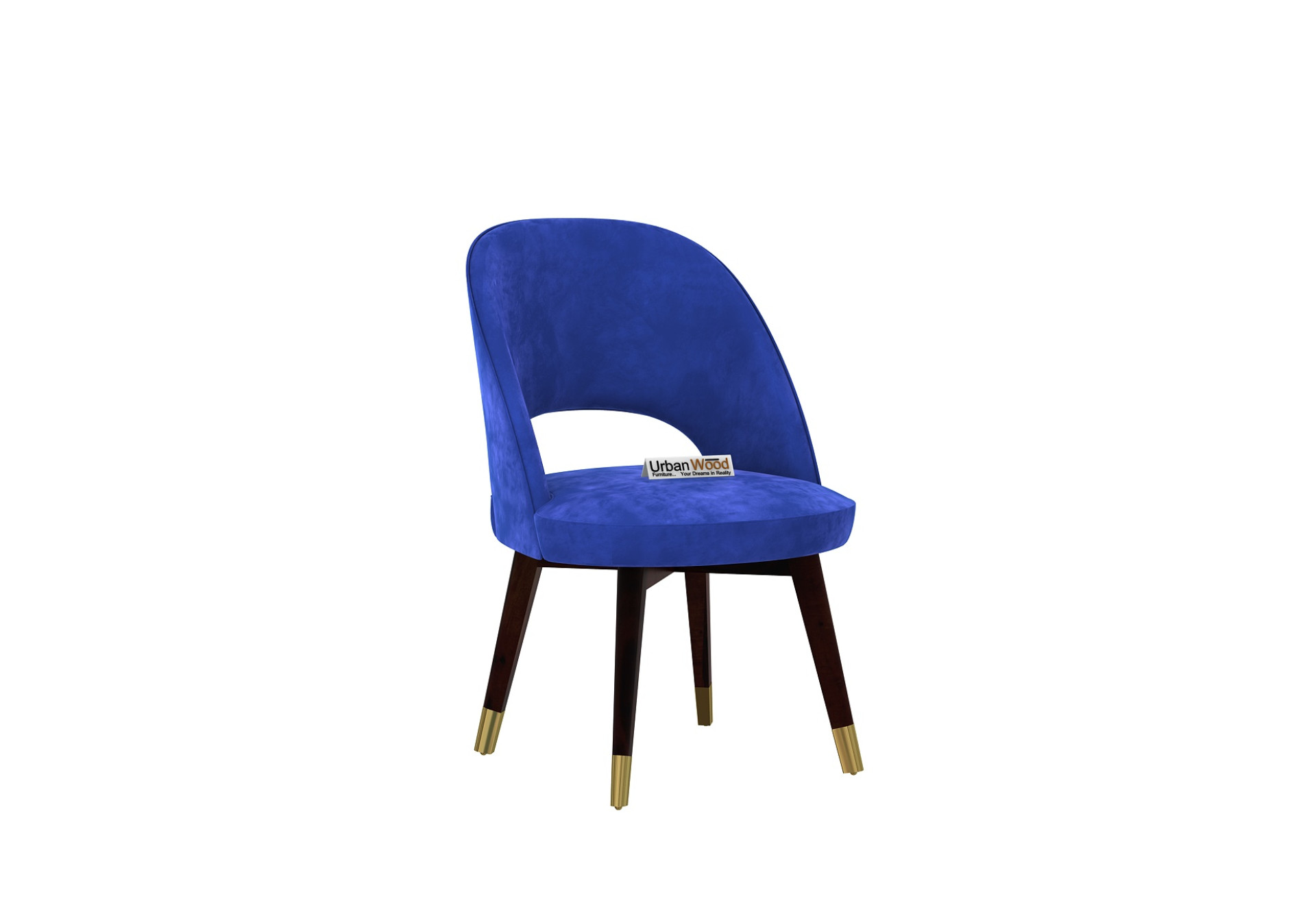 Luna Carved Back Dining Chair - Set Of 2 (Velvet, Sapphire Blue)