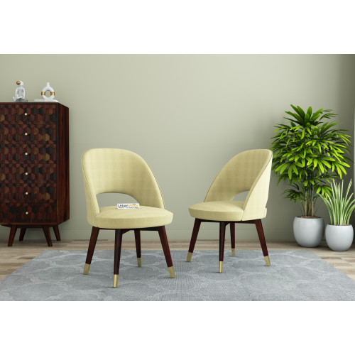 Luna Carved Back Dining Chair - Set Of 2 (Cotton, Sepia Cream)