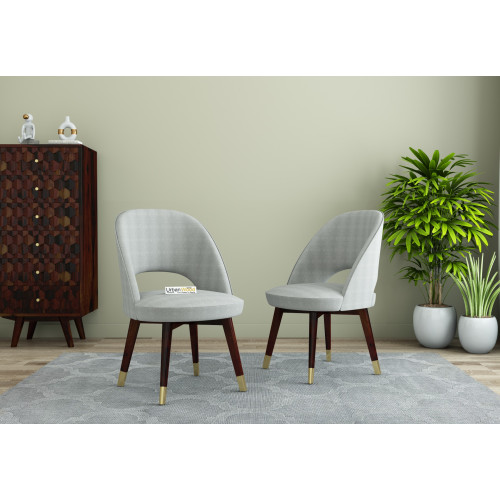 Luna Carved Back Dining Chair - Set Of 2 (Cotton, Steel Grey)