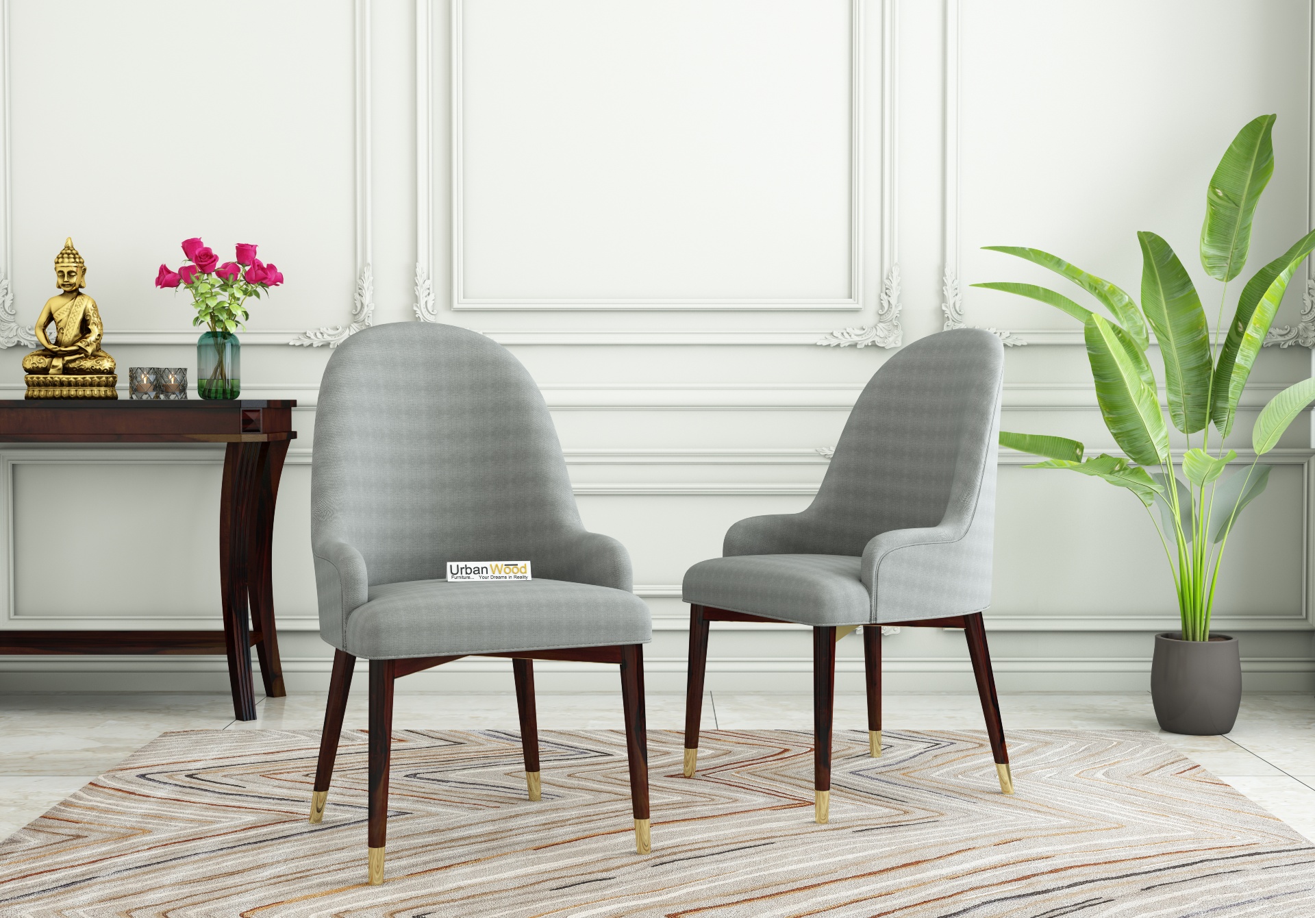 Nordic Dining Chair - Set Of 2 (Cotton, Steel Grey)