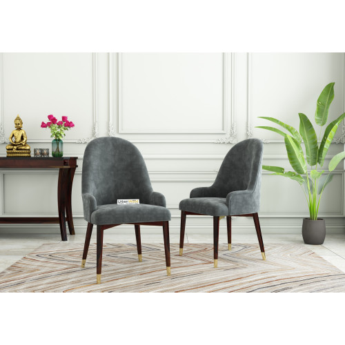 Nordic Dining Chair - Set Of 2 (Velvet, Stone Grey)