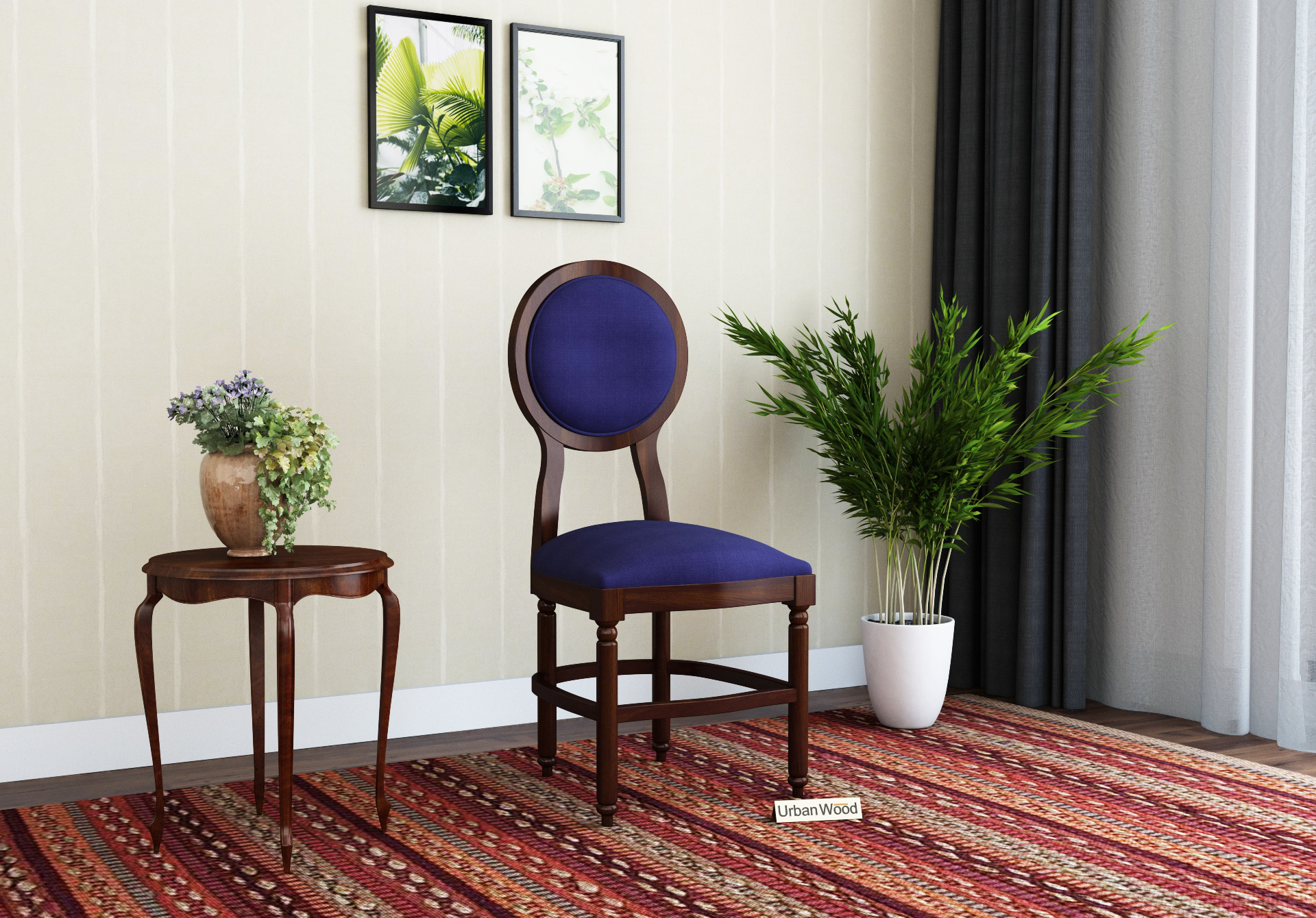 Oreo Dining chair <small>( Cotton, Navy blue )</small>