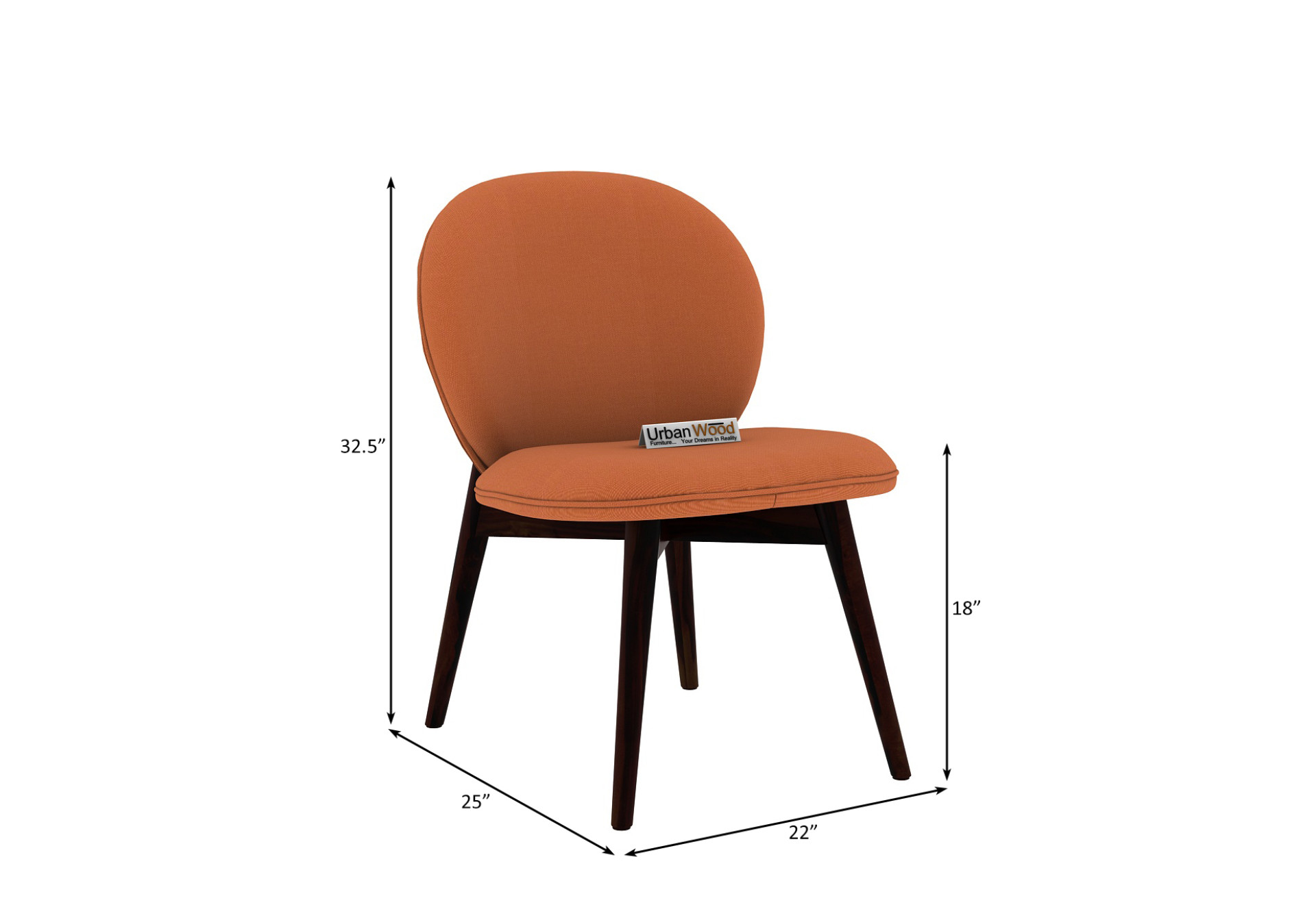 Serene Dining Chair - Set Of 2 (Cotton, Diana Orange)
