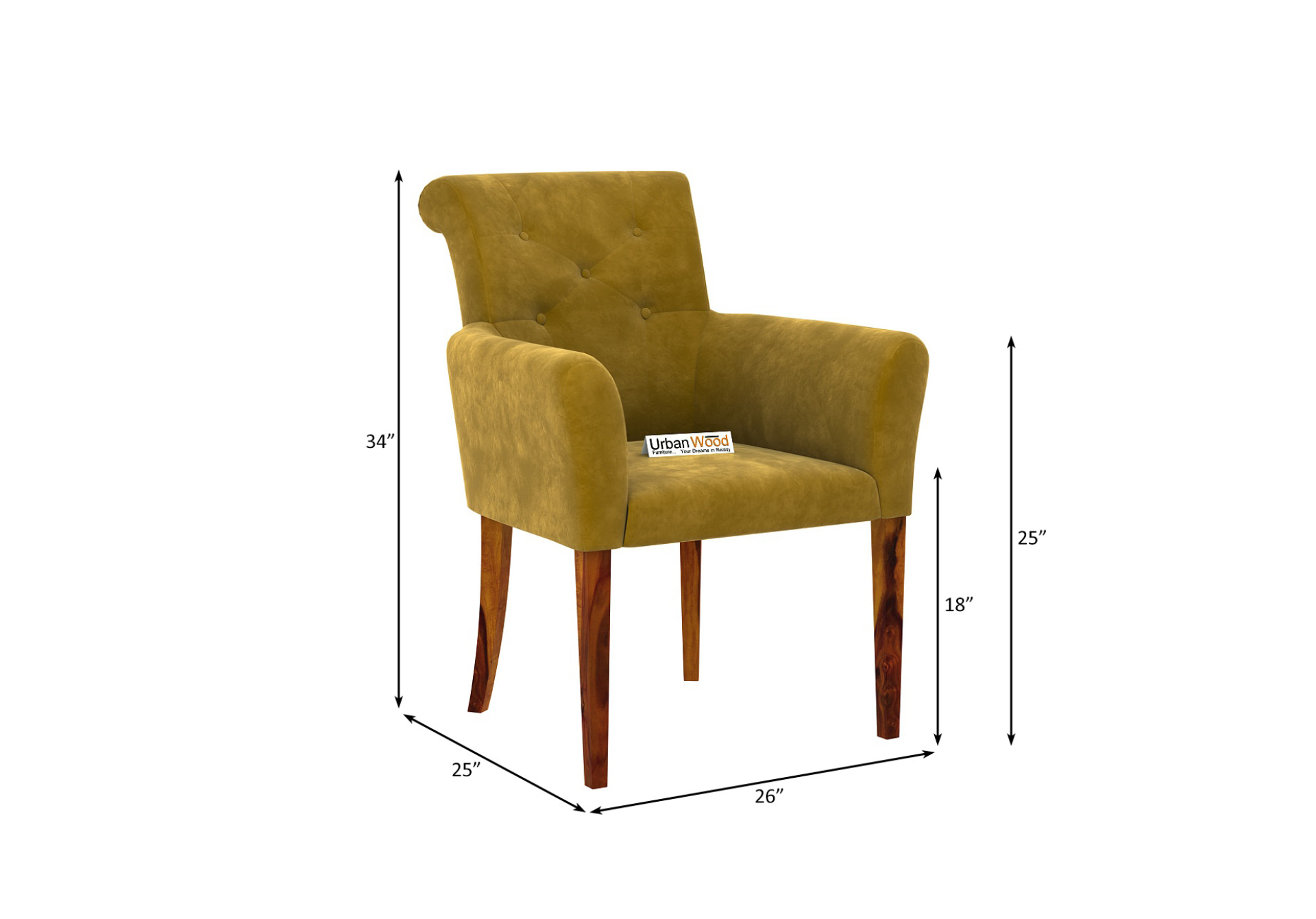 Urban Dining Chair - Set Of 2 (Velvet, Amber Gold)