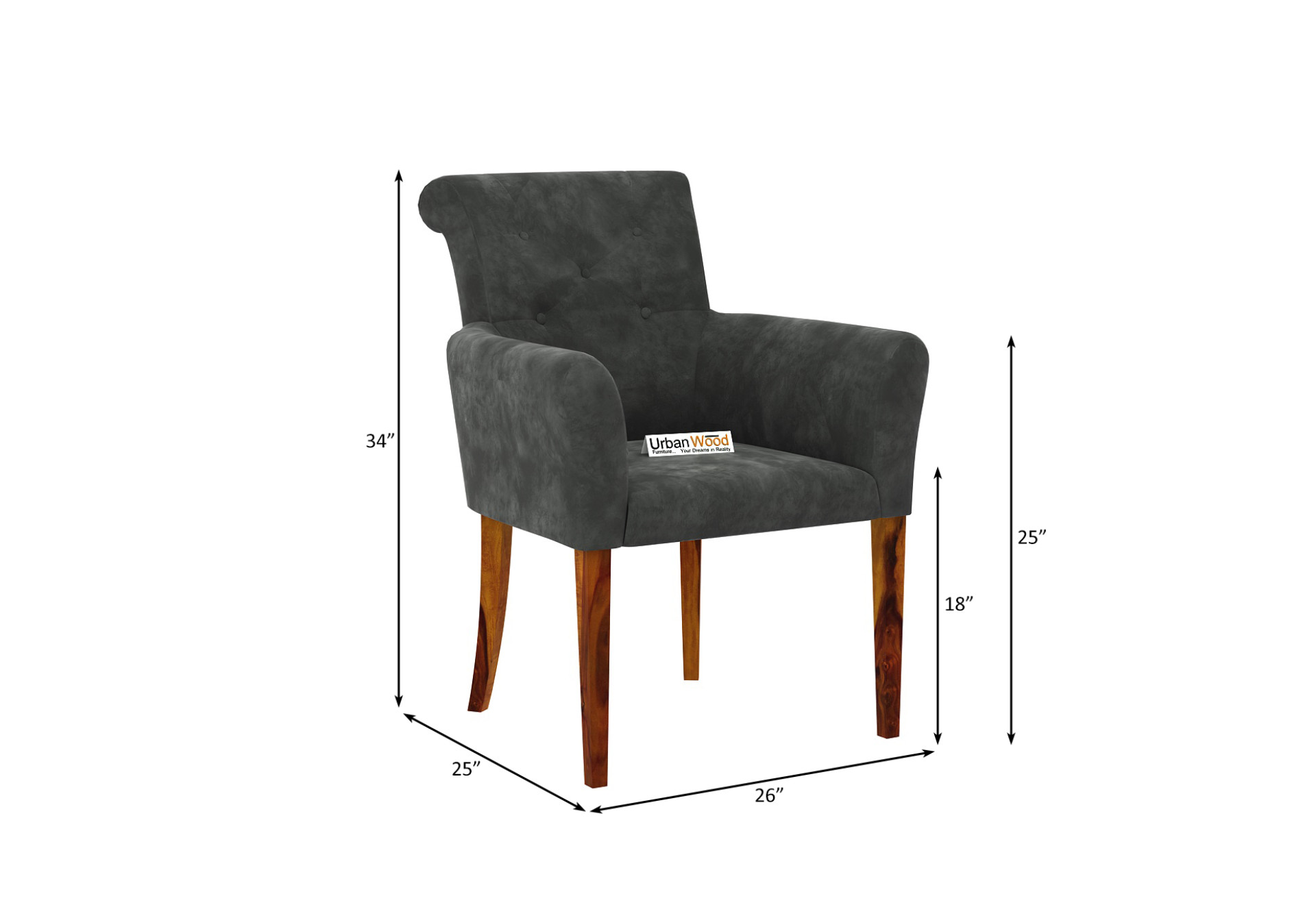 Urban Dining Chair - Set Of 2 (Velvet, Stone Grey)