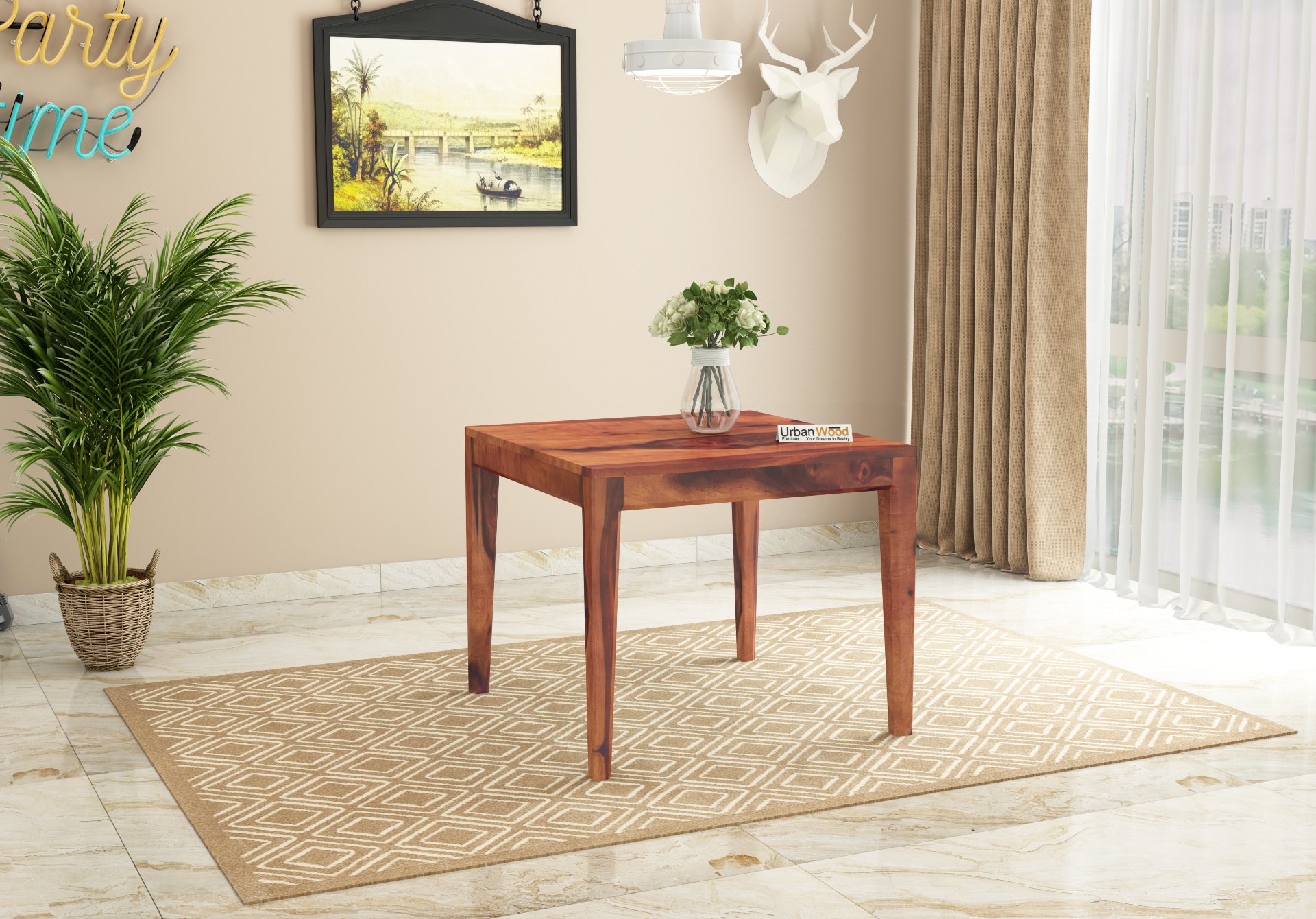 Deck 2-Seater Dining Table <small>( Teak Finish )</small>