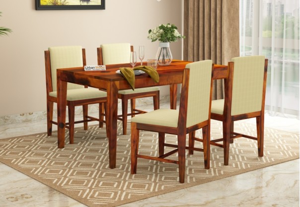 Deck 4-Seater Dining Table Set ( Honey Finish )