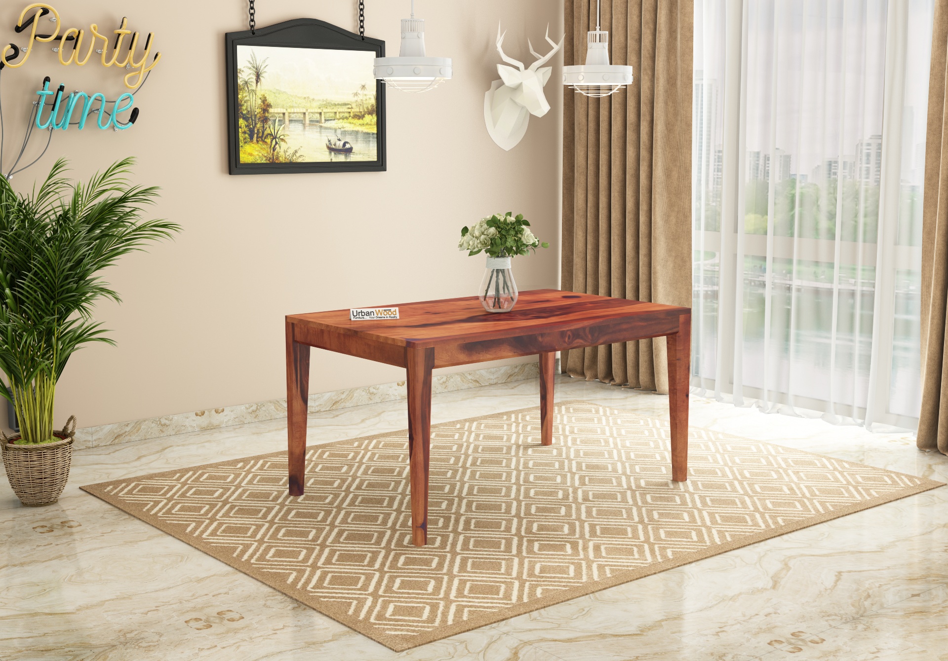 Deck 4-Seater Dining Table <small>( Teak Finish )</small>