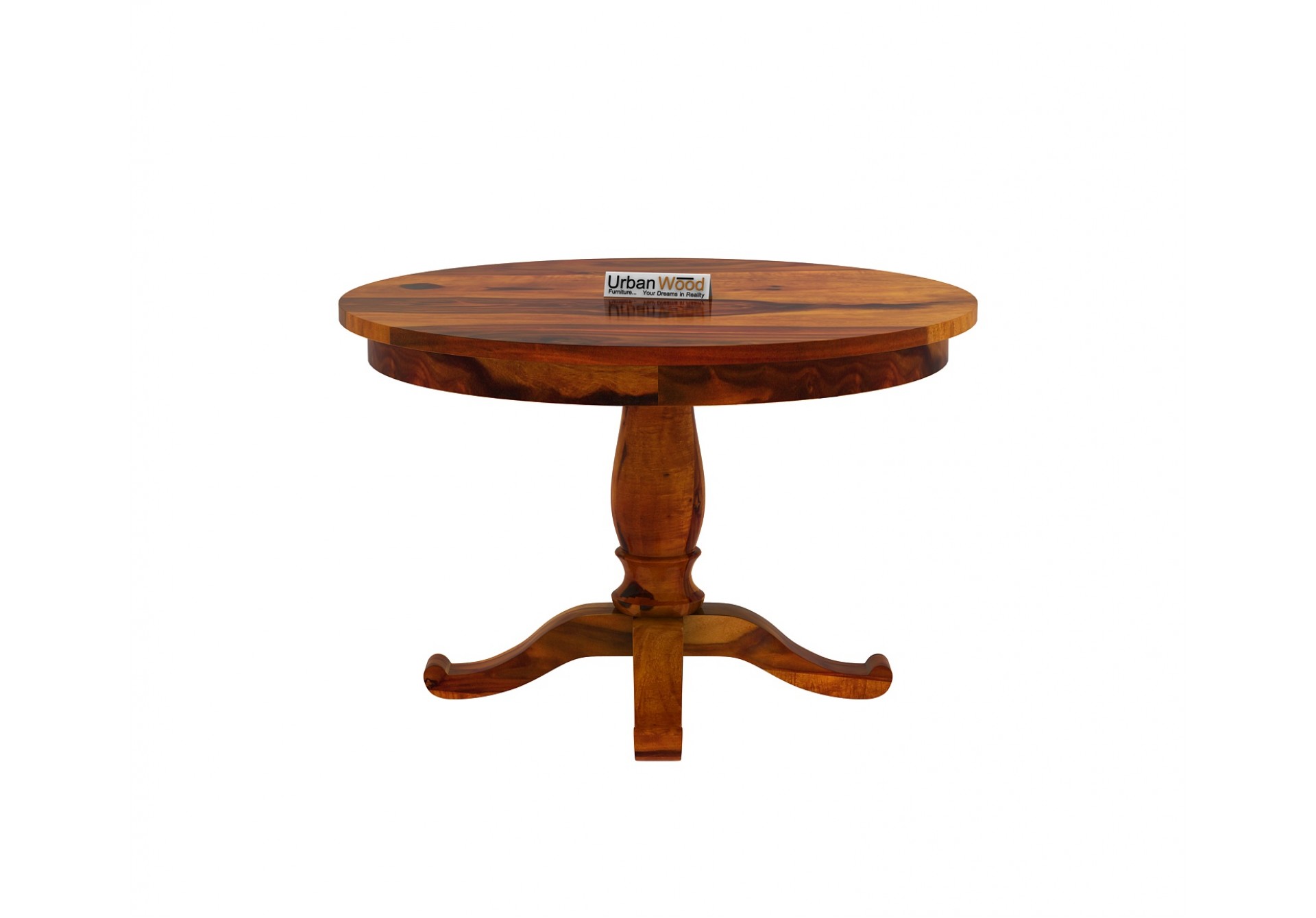 Knit 4-Seater Round Dining Table ( Honey Finish )