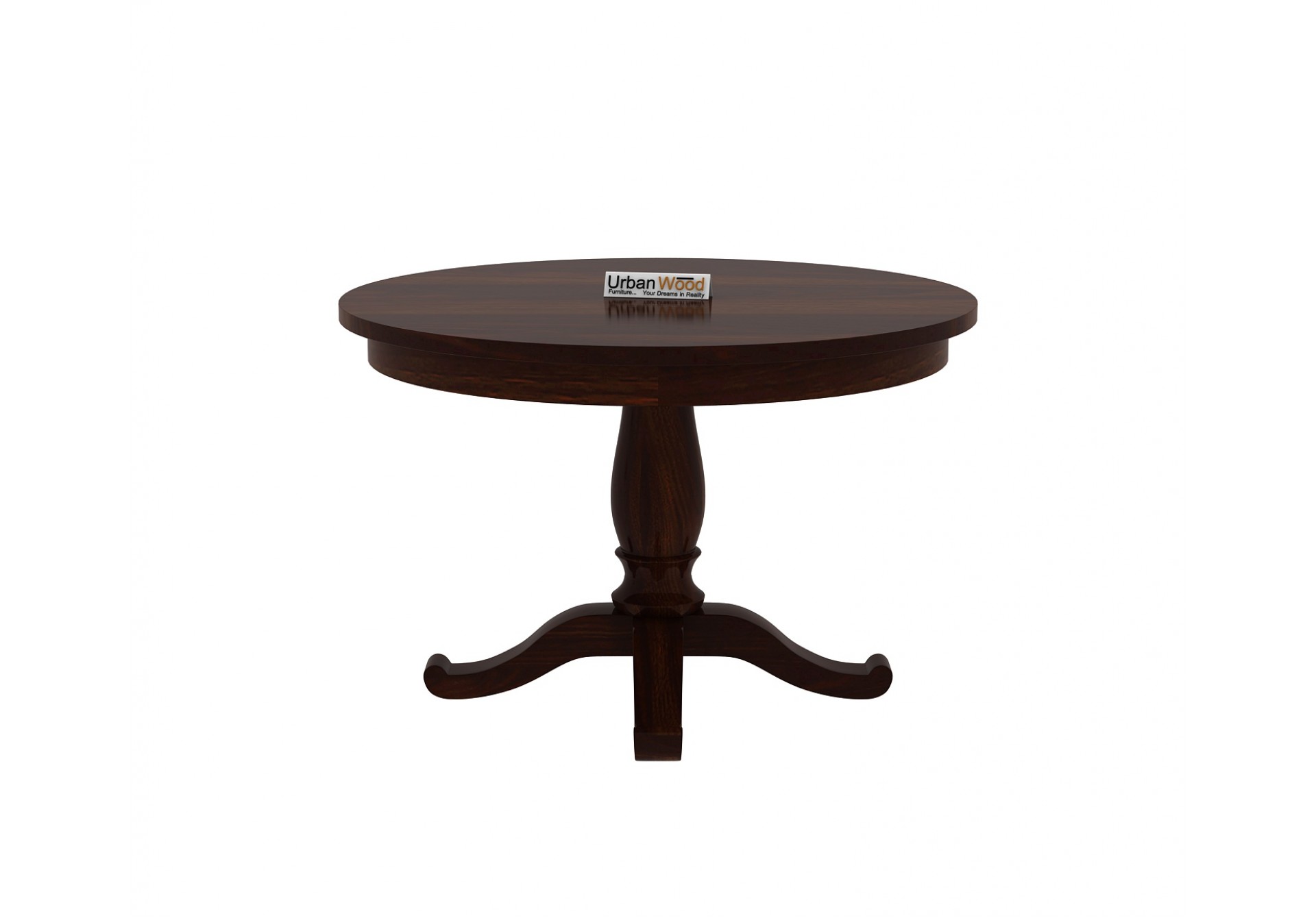 Knit 4-Seater Round Dining Table ( Walnut Finish )