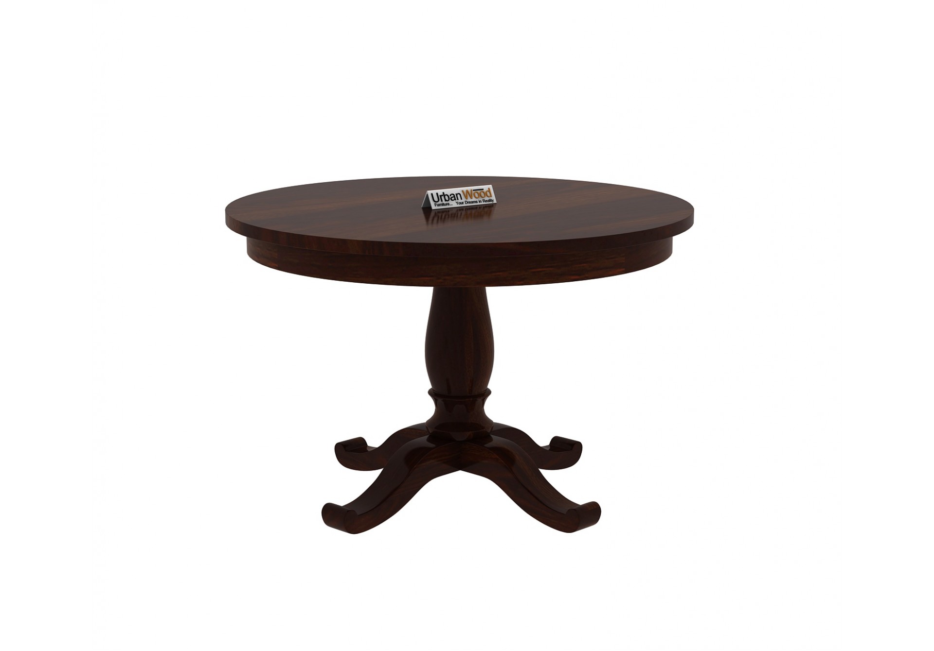 Knit 4-Seater Round Dining Table ( Walnut Finish )