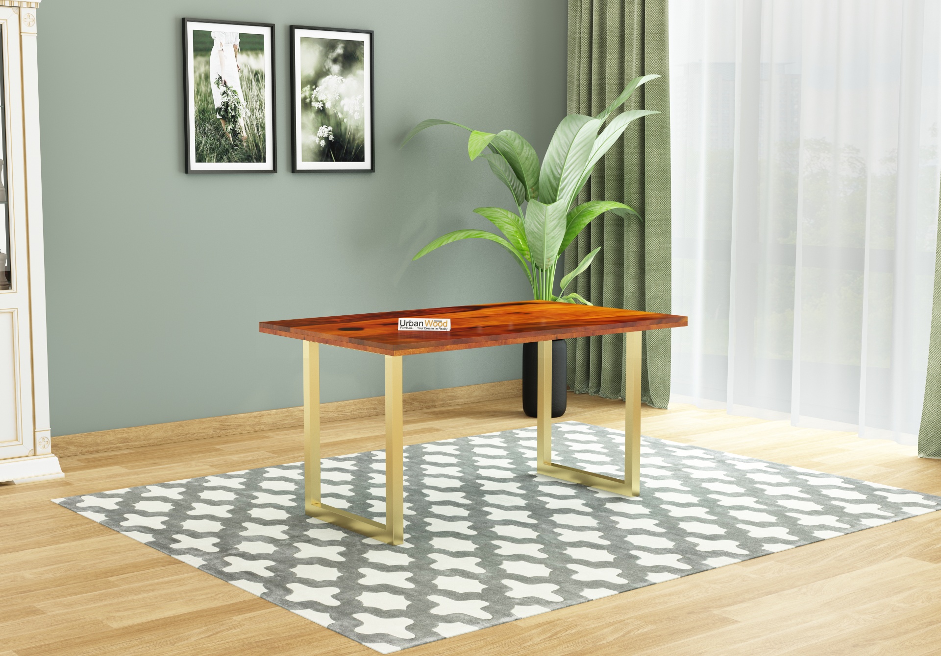 Tale 4-Seater Dining Table ( Honey Finish )