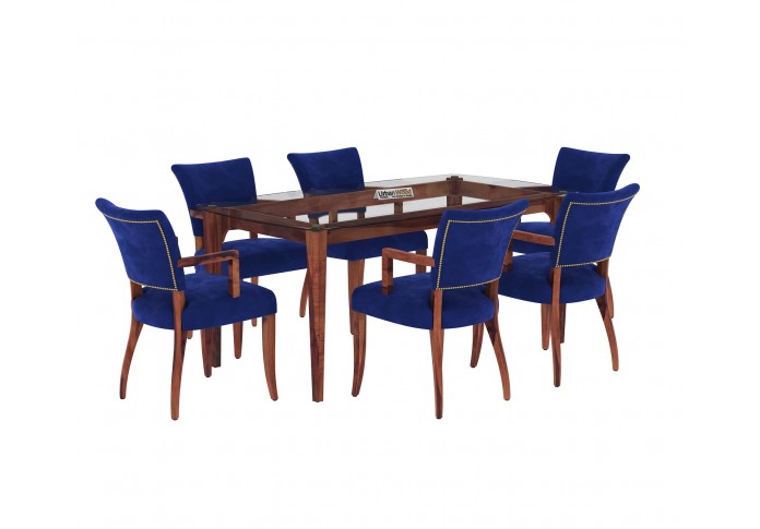 Quipo 6-Seater Dining Table Set ( With Arms ) ( Teak Finish )