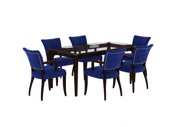 Quipo 6-Seater Dining Table Set ( With Arms ) ( Walnut Finish )