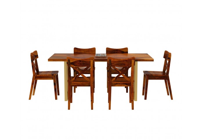 Tale 6-Seater Dining Table Set ( Honey Finish )