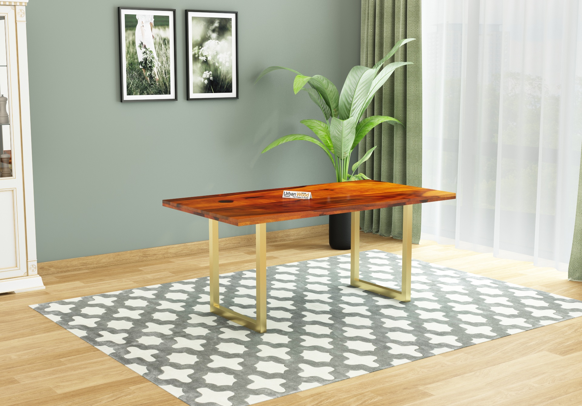 Tale 6-Seater Dining Table <small>( Honey Finish )</small>