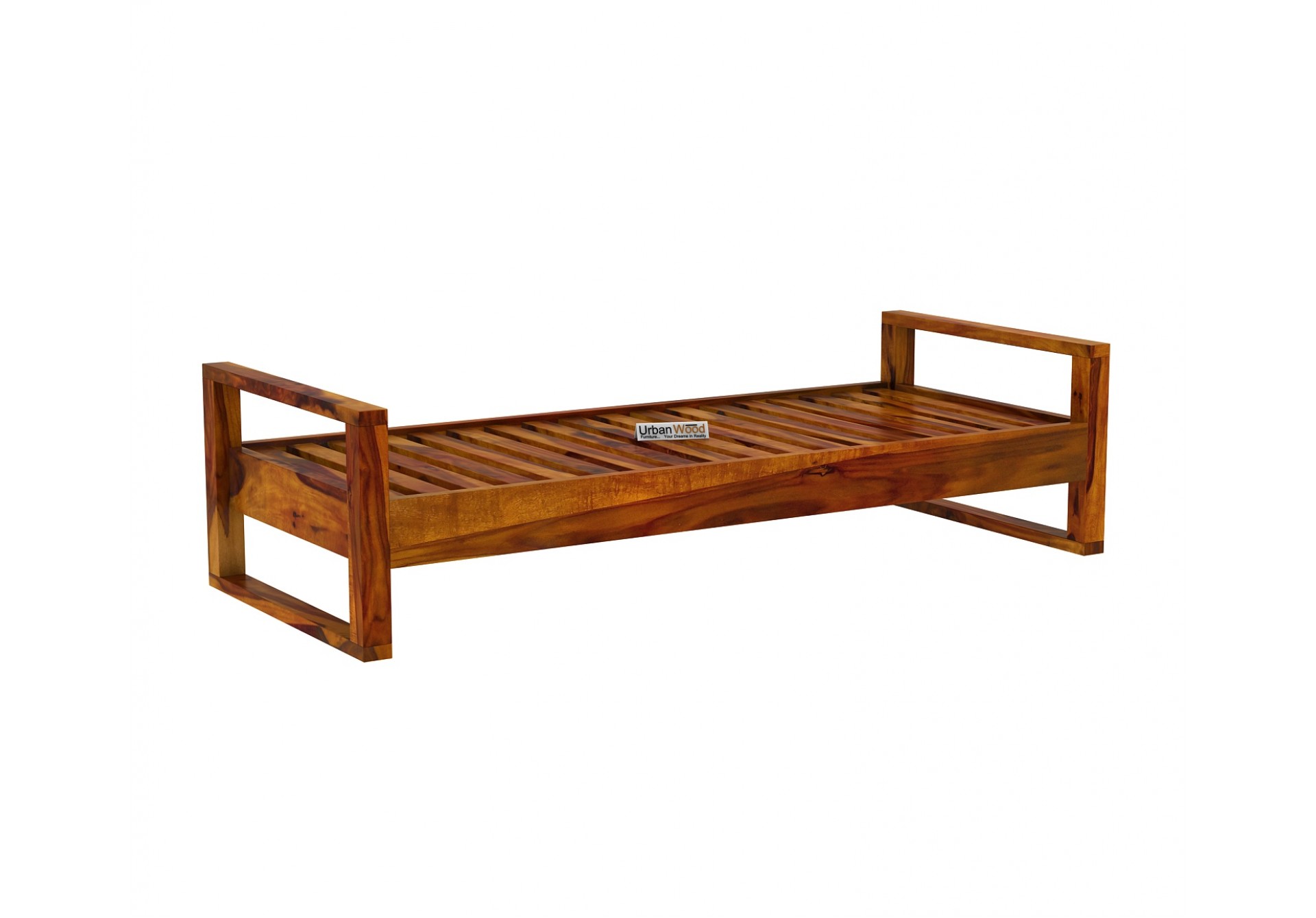 Ara Wooden Diwan Bed ( Honey Finish )