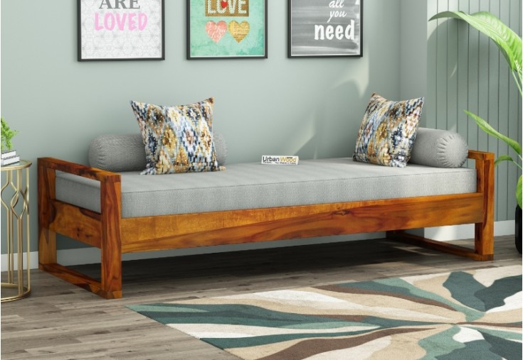 Ara Wooden Diwan Bed ( Honey Finish )
