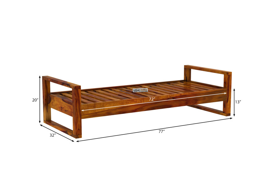 Diwan Bed Buy Ara Wooden Diwan Bed ( Honey Finish ) Online at Best