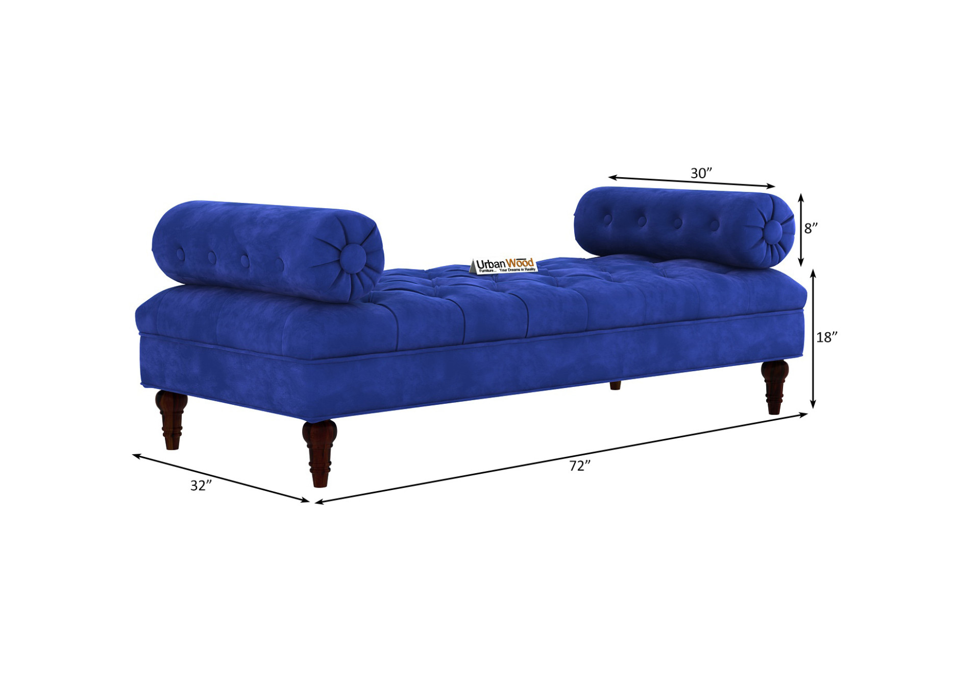 Urban Fabric Diwan (Velvet, Sapphire Blue)
