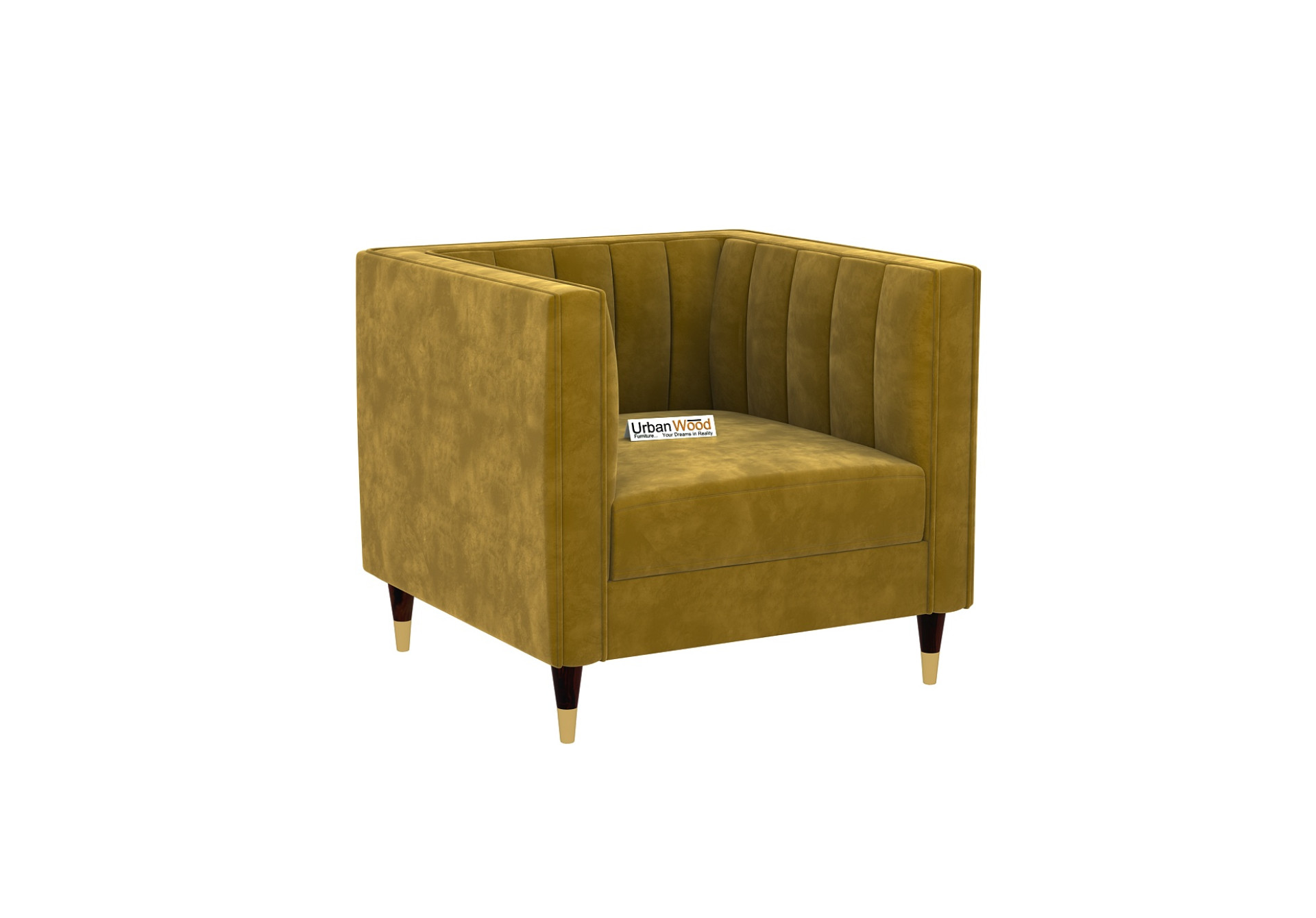 Abro 3+1+1 Seater Fabric Sofa (Velvet, Amber Gold)