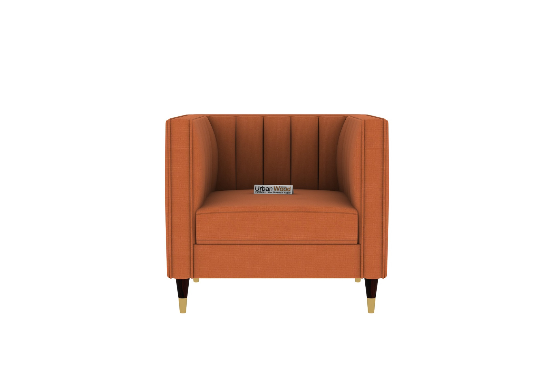 Abro 1 Seater Fabric Sofa (Cotton, Diana Orange)