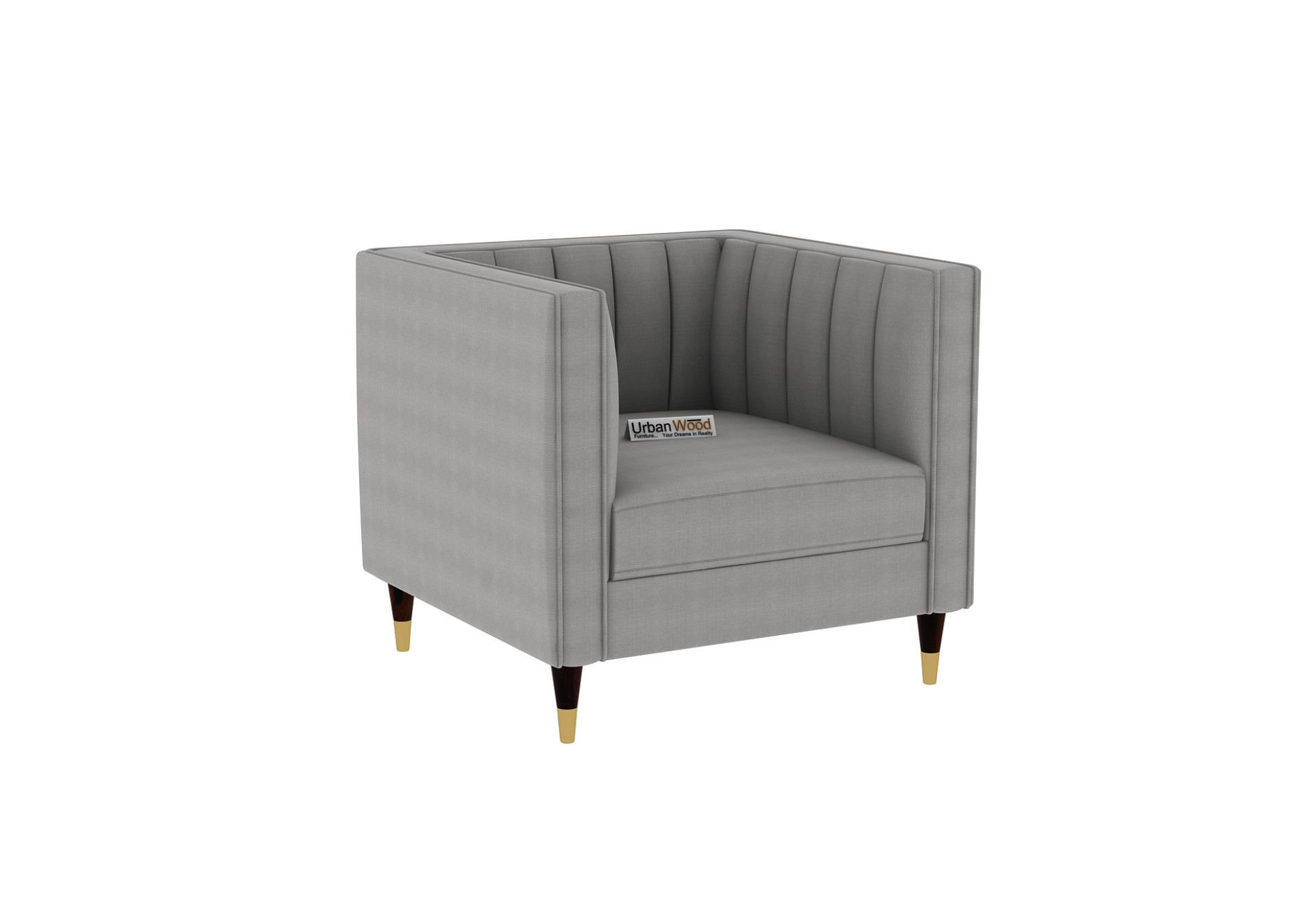 Abro 1 Seater Fabric Sofa (Cotton, Steel Grey)