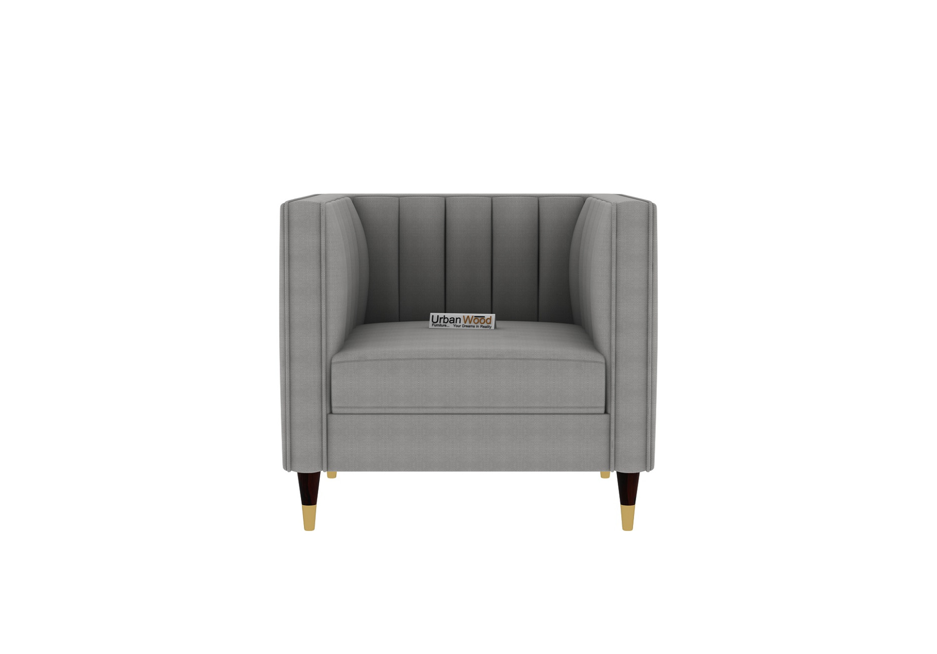 Abro 1 Seater Fabric Sofa (Cotton, Steel Grey)