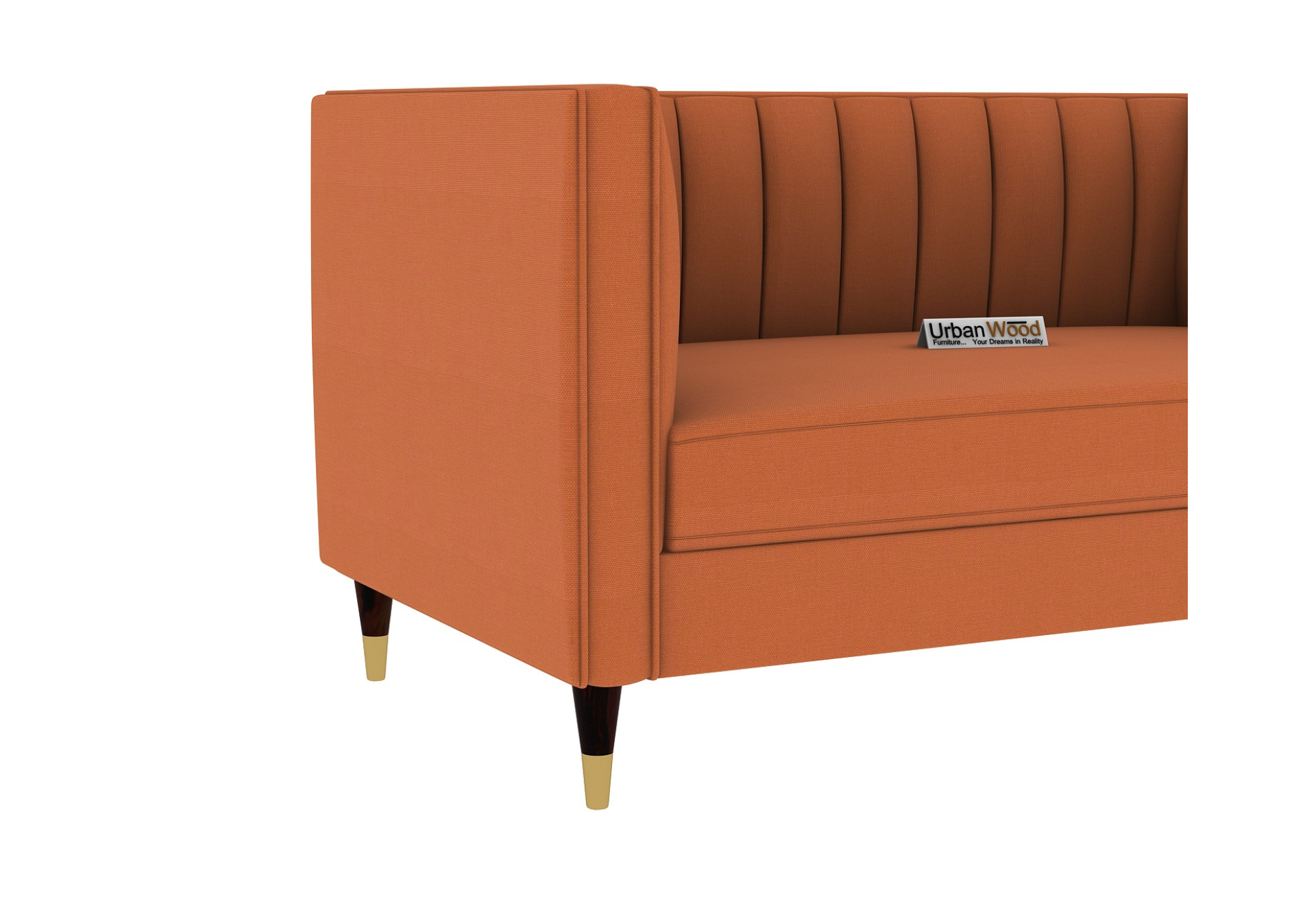 Abro 2 Seater Fabric Sofa (Cotton, Diana Orange)