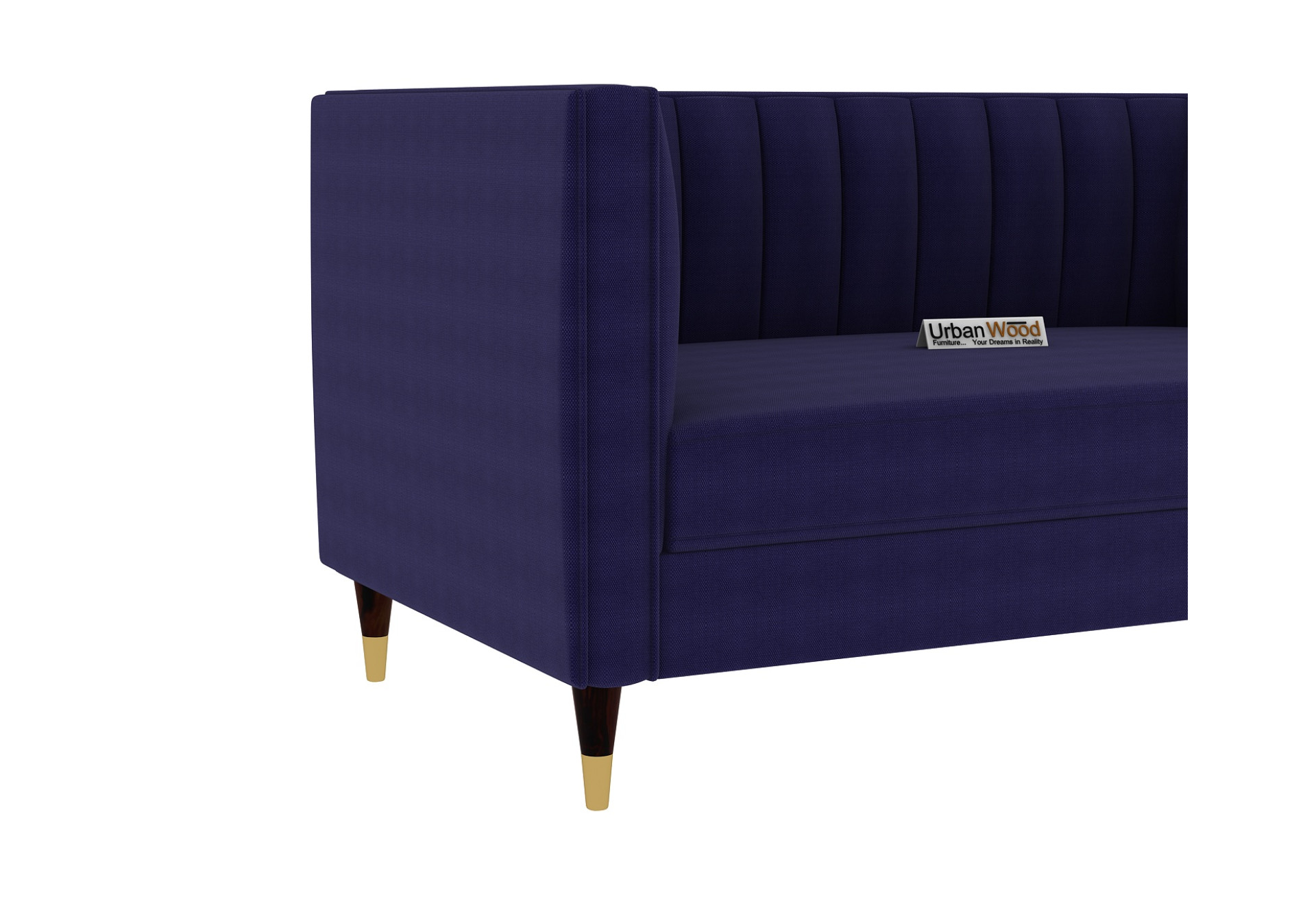 Abro 2 Seater Fabric Sofa (Cotton, Navy Blue)