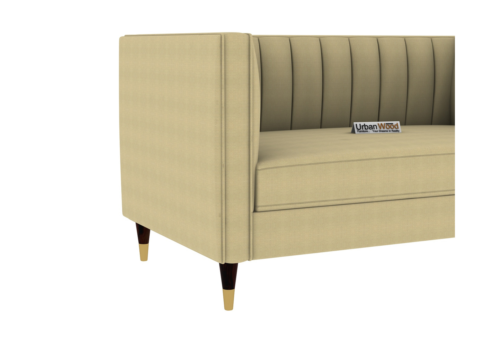Abro 2+1+1 Seater Fabric Sofa (Cotton, Sepia Cream)
