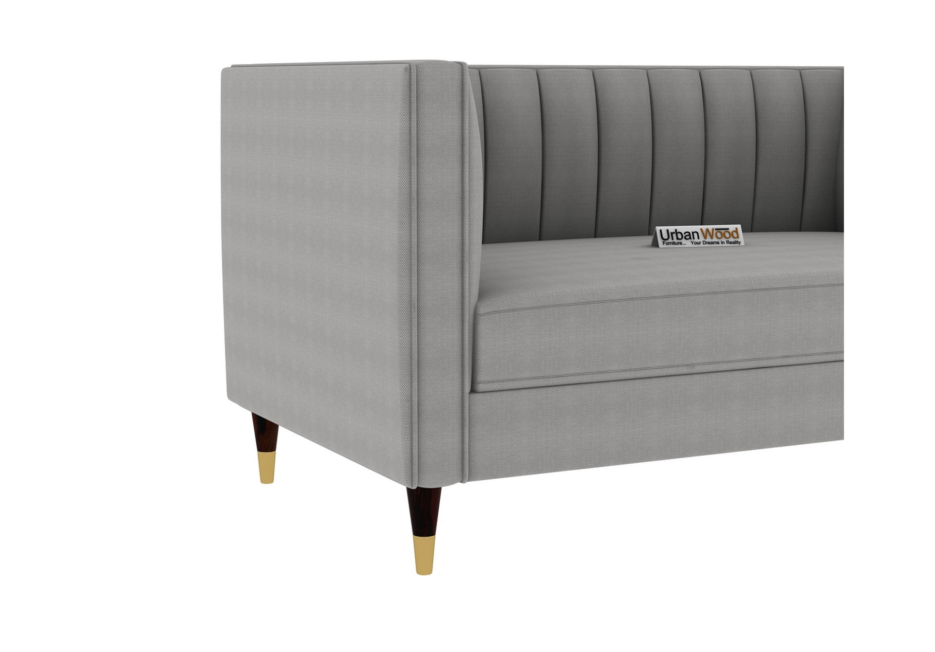 Abro 2 Seater Fabric Sofa (Cotton, Steel Grey)