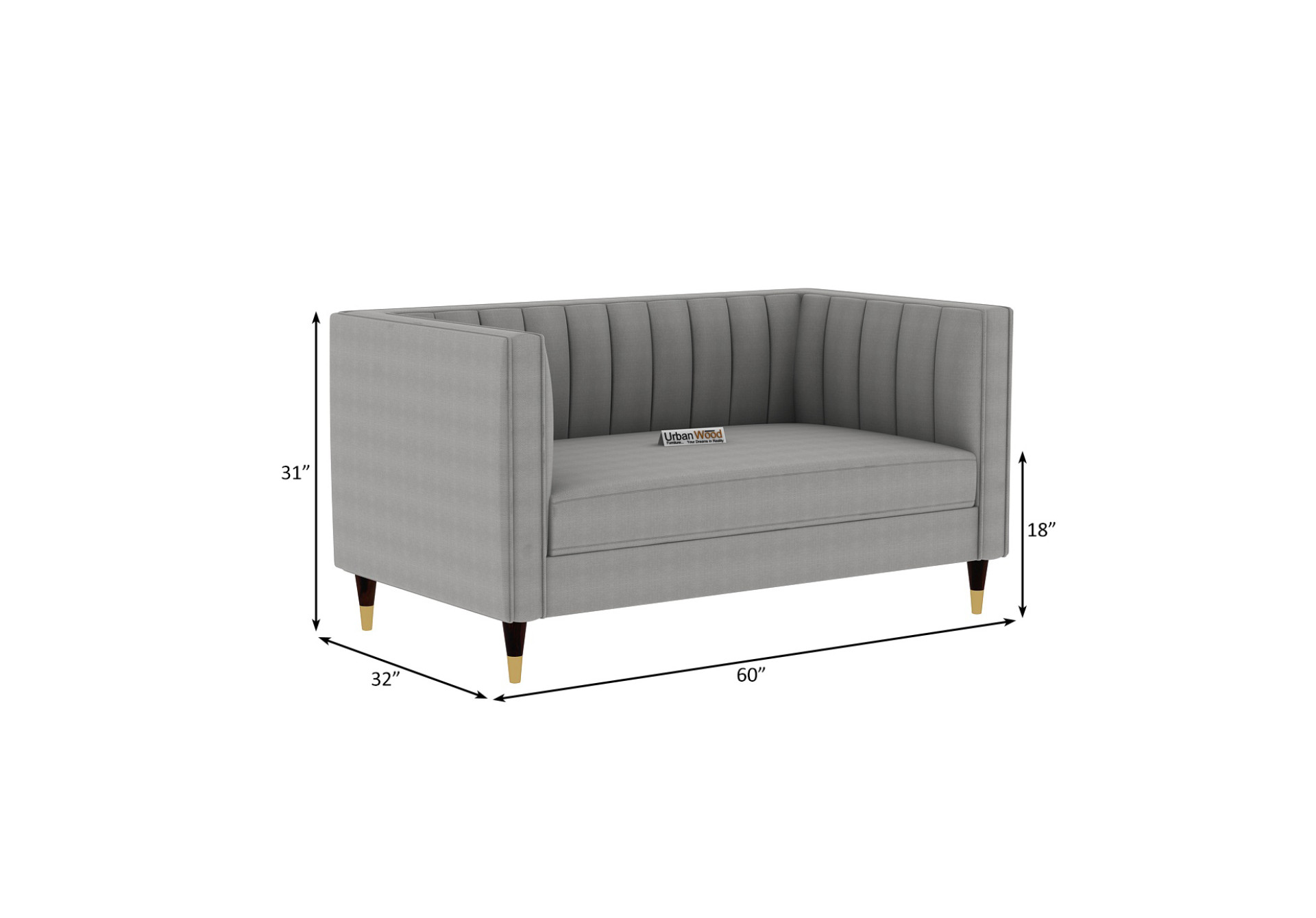 Abro 2+1+1 Seater Fabric Sofa (Cotton, Steel Grey)
