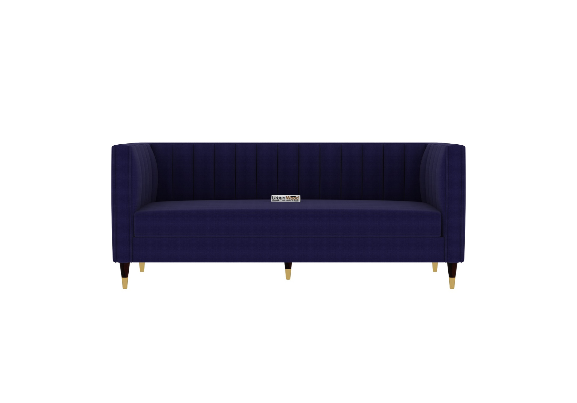 Abro 3 Seater Fabric Sofa (Cotton, Navy Blue)