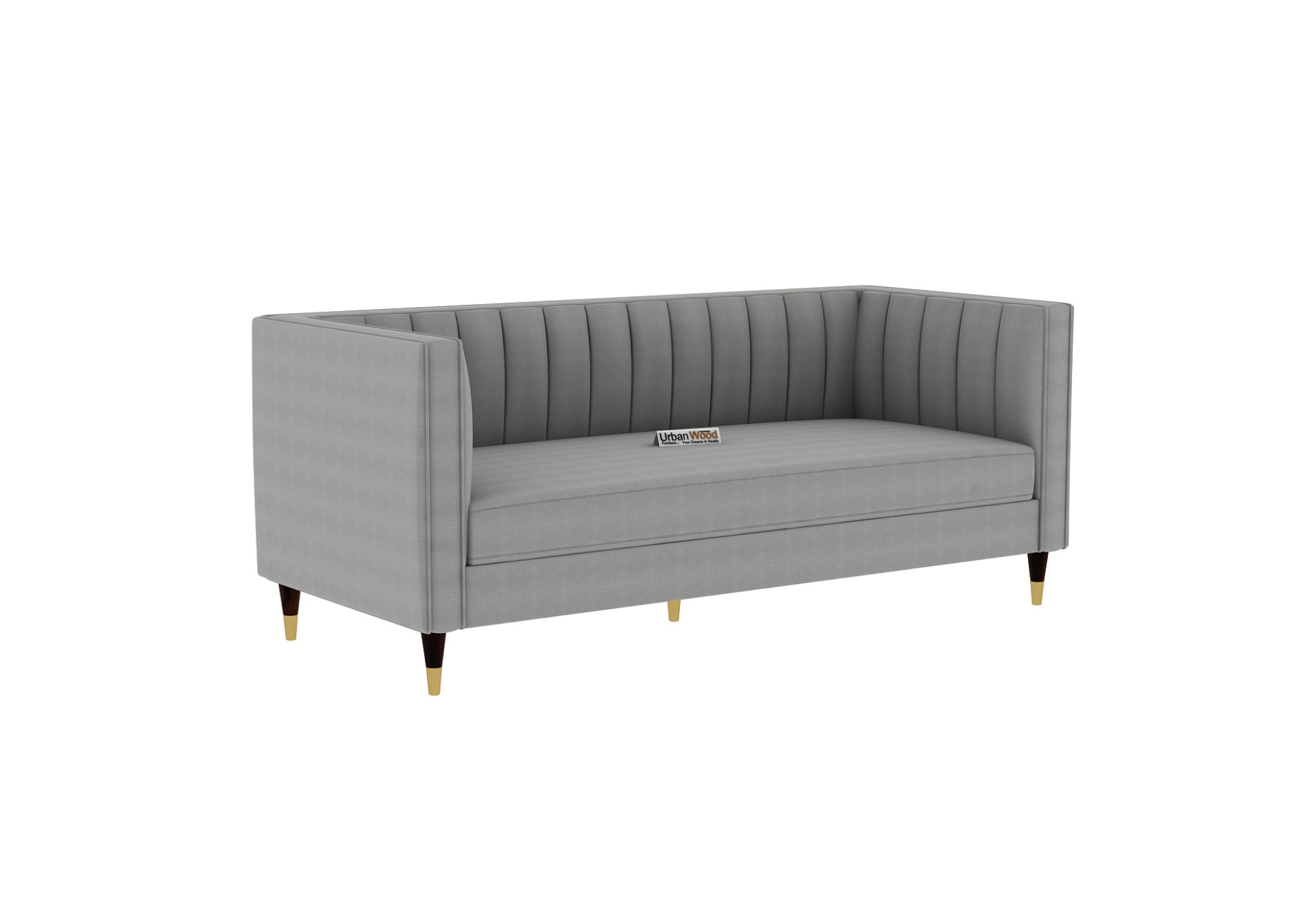 Abro 3 Seater Fabric Sofa (Cotton, Steel Gray)