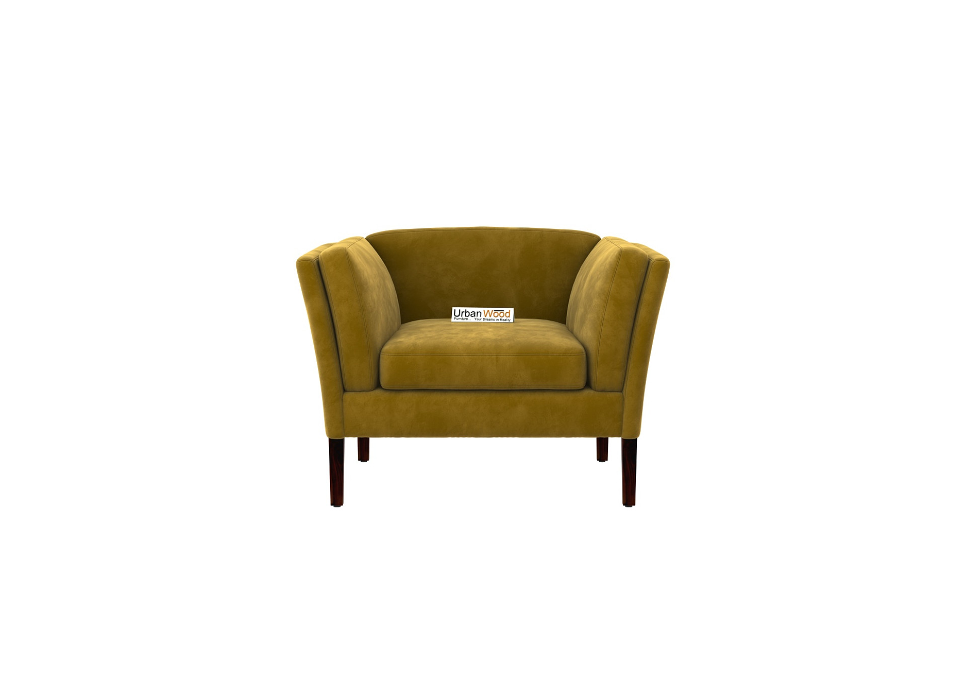 Crimson 2+1+1 Seater Fabric Sofa (Velvet, Amber Gold)