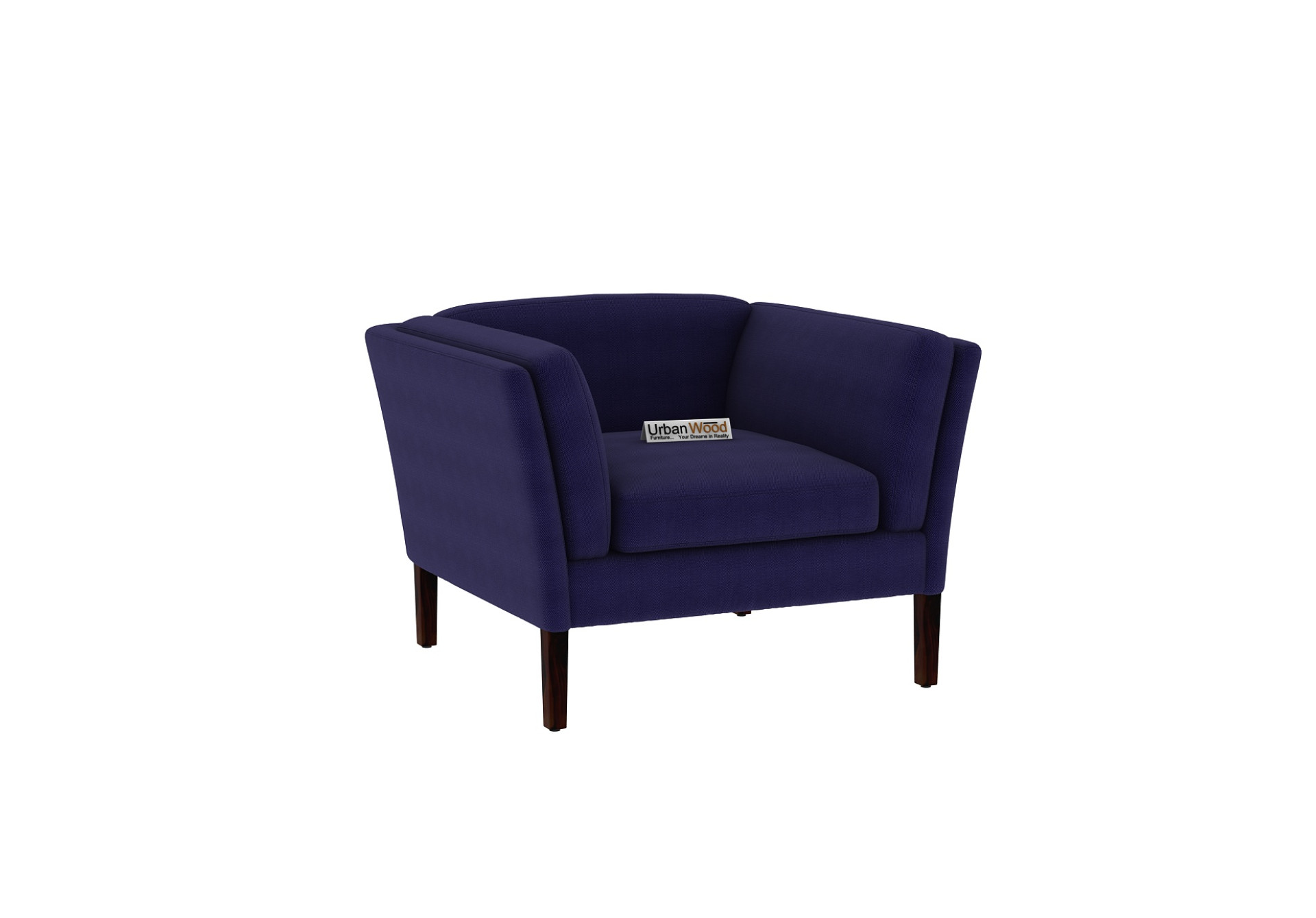 Crimson 1 Seater Fabric Sofa (Cotton, Navy Blue)