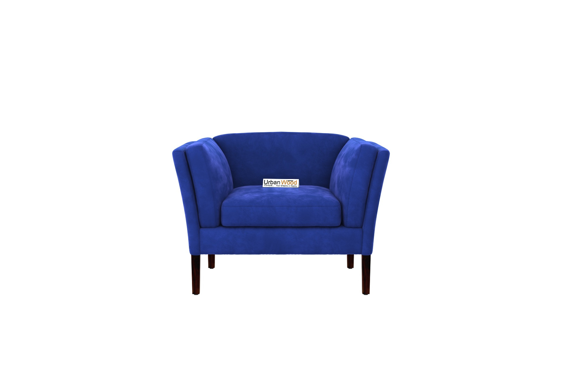 Crimson 1 Seater Fabric Sofa (Velvet, Sapphire Blue)