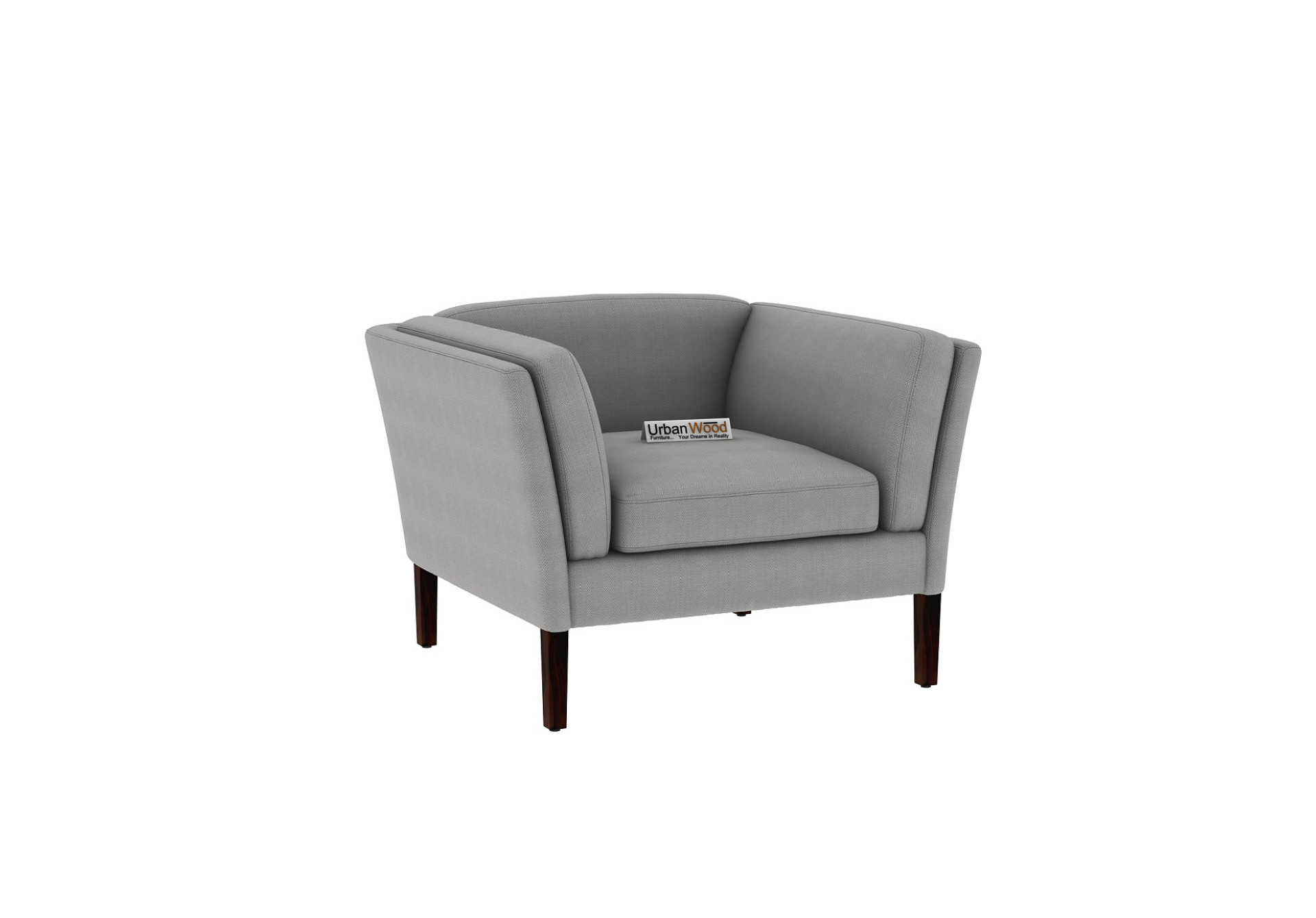 Crimson 1 Seater Fabric Sofa (Cotton, Steel Grey)