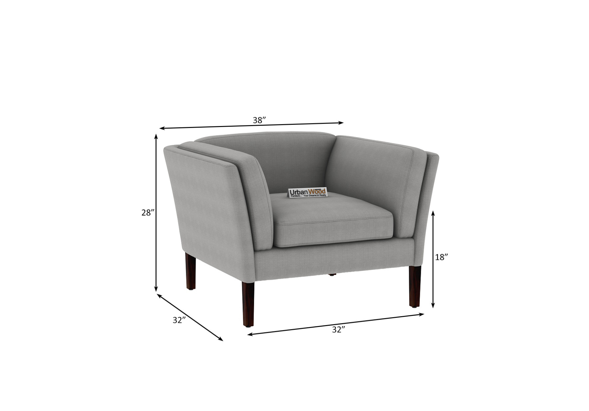 Crimson 3+1+1 Seater Fabric Sofa (Cotton, Steel Grey)