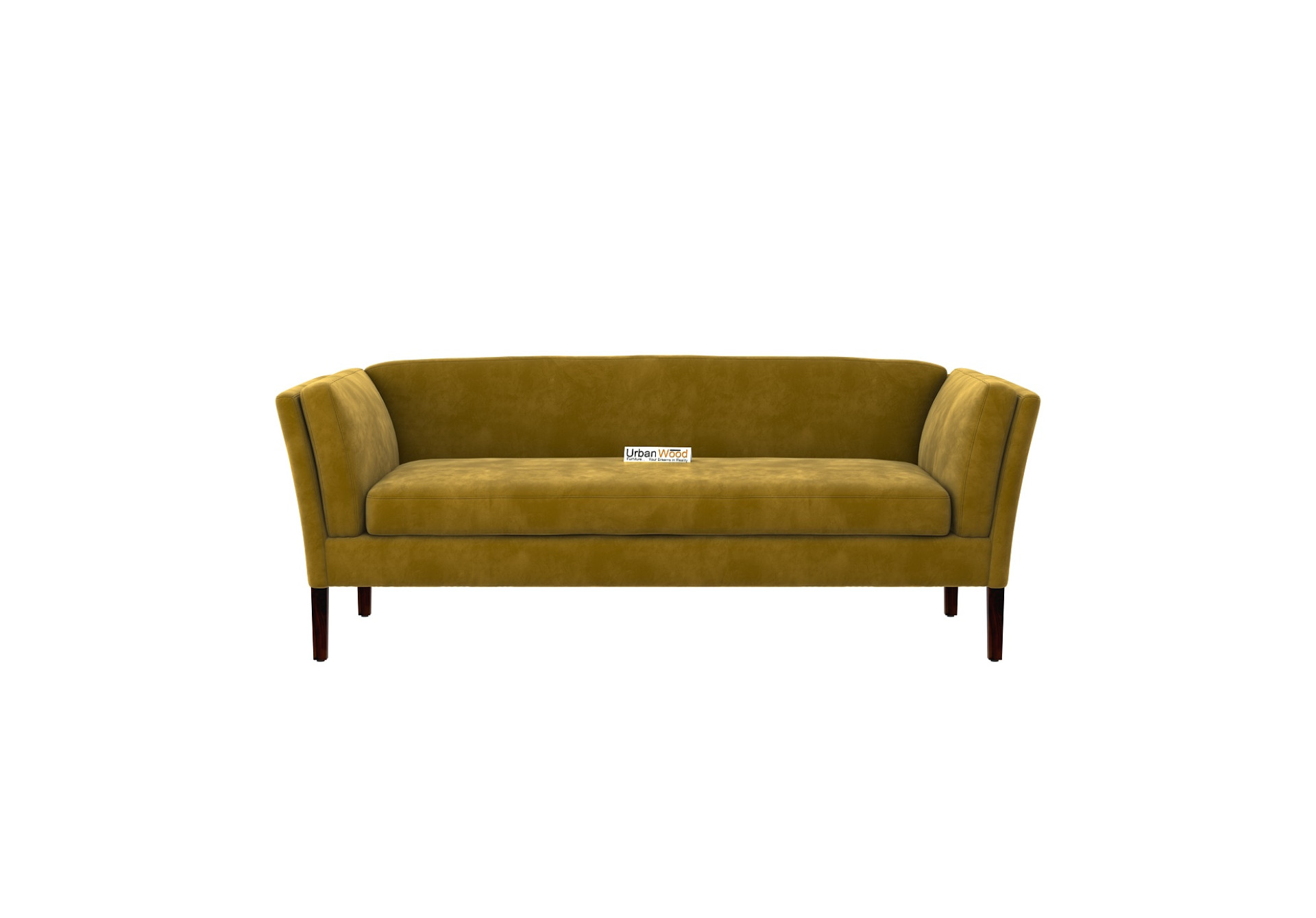 Crimson 3 Seater Fabric Sofa (Velvet, Amber Gold)