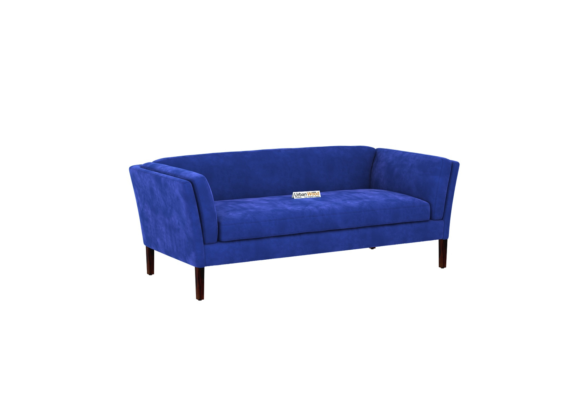 Crimson 3 Seater Fabric Sofa (Velvet, Sapphire Blue)