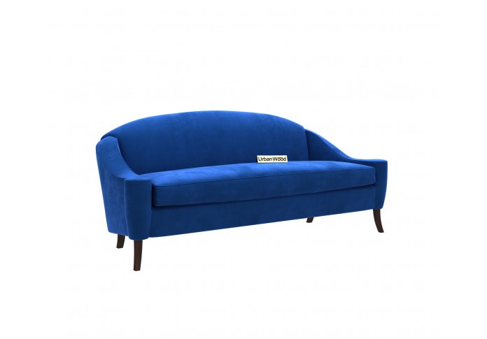 Crimson 3 Seater Sofa (Velvet, Sapphire blue)