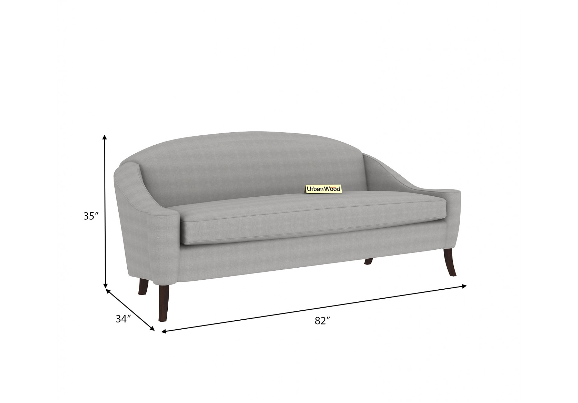 Crimson 3 Seater Sofa (Cotton, Steel gray)
