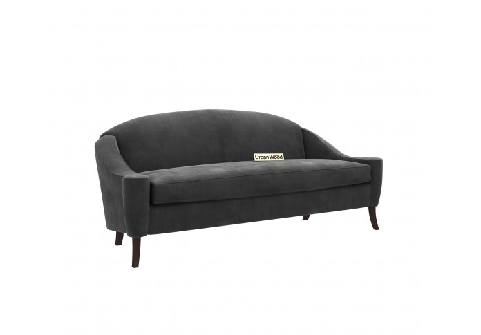 Crimson 3 Seater Sofa (Velvet, Stone gray)
