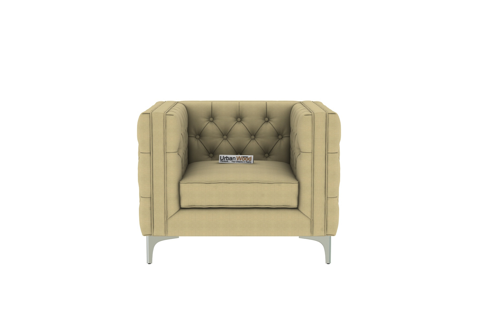 Curio 1 Seater Fabric Sofa (Cotton, Sepia Cream)