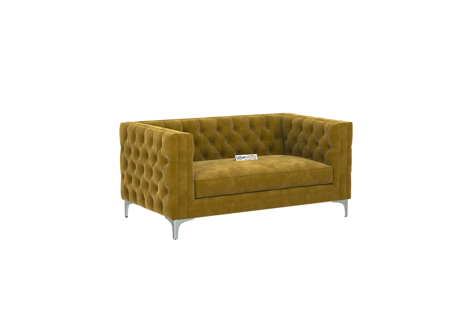 Curio 2+1+1 Seater Fabric Sofa (Velvet, Amber Gold)