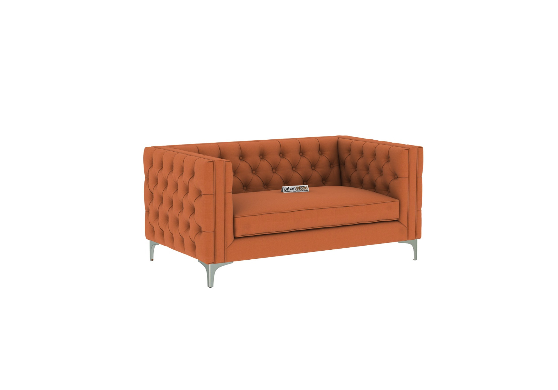 Curio 2 Seater Fabric Sofa (Cotton, Diana Orange)